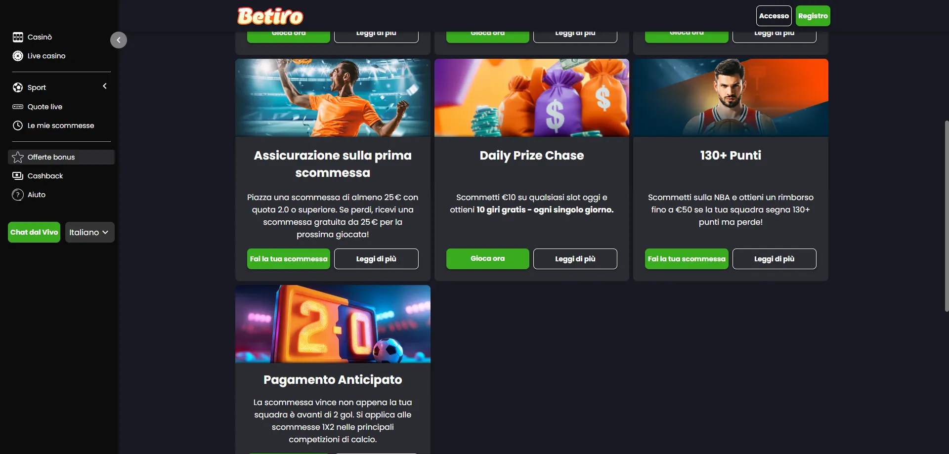 Provider software Betiro Casino — Pragmatic Play NetEnt Play'n GO